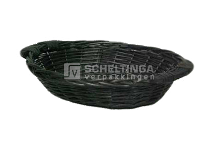Mand ovaal 34x28x8.5cm Zwart