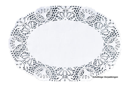 Taartrand open 17x24cm Ovaal Blanco