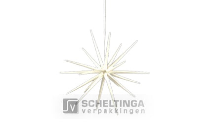 Hangdeco ster in tube 48cm Wit