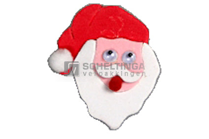 Kerstmanhoofd met plakker 4cm 100st.