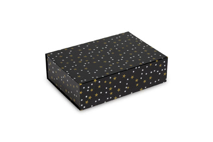 Kerst Magneetdoos 35x25x10cm Stars Zwart