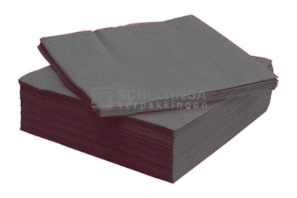 Servet 33x33cm 2-laag Antraciet
