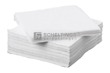 Servet 40x40cm 2-laag Wit